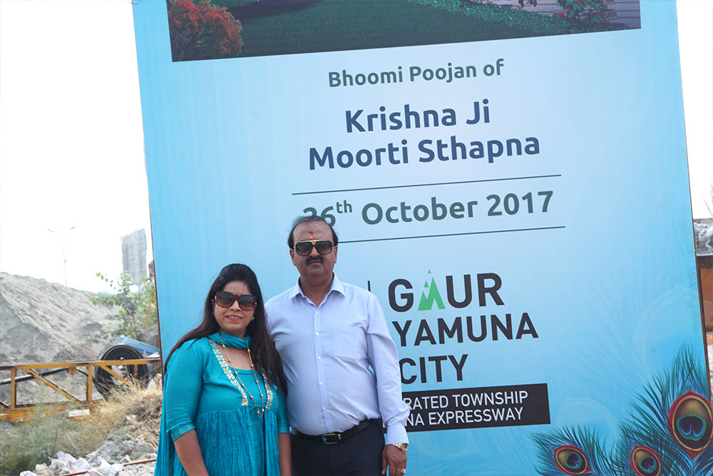 Bhoomi Poojan of Krishna Ji Moorti Sthapna at Gaur Yamuna City 26-10-2017